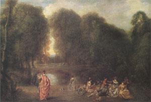 Jean-Antoine Watteau Assembly in a Park (mk05)